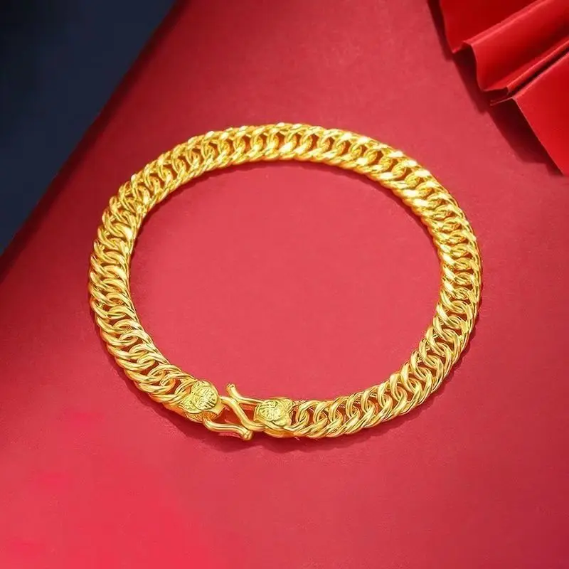 

Long do not lose color gold whip chain men and women boss chain domineering couple models