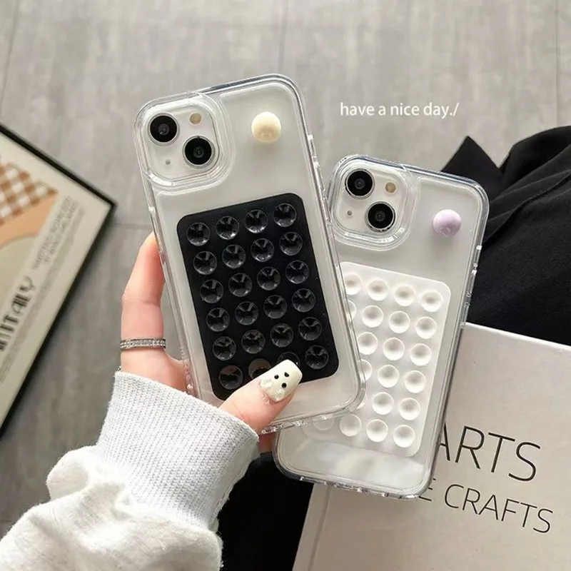 Tappetino porta telefono con ventosa in silicone Supporto da parete con ventosa multifunzionale Adesivo posteriore con supporto per custodia su un solo lato quadrato antiscivolo