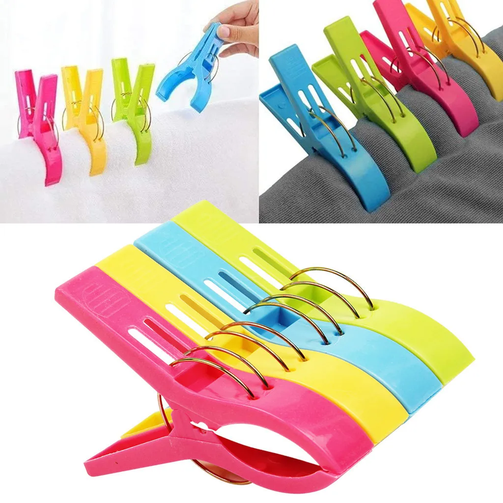 

8Pcs/Set Durable Clothespins Beach Towel Clips Plastic Quilt For Laundry Sunbed Lounger Clothes Pegs Beach Towel