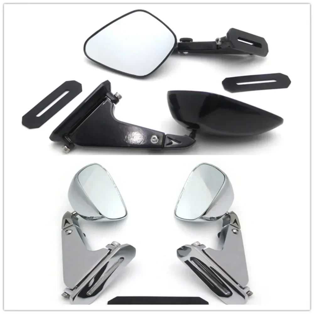 Diamond Shape Rearview Mirrors for HONDA SUZUKI Yamaha Kawasaki Ducati Bike Chrome Aftermarket Motorcycle Parts