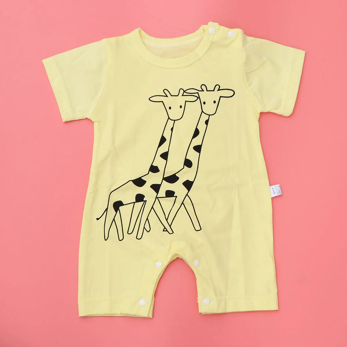 

Infant Baby Cartoon Yellow Giraffe Romper Summer Sleeveless Jumpsuit Clothes 0-3 Month Breathable Comfortable Baby Apparel