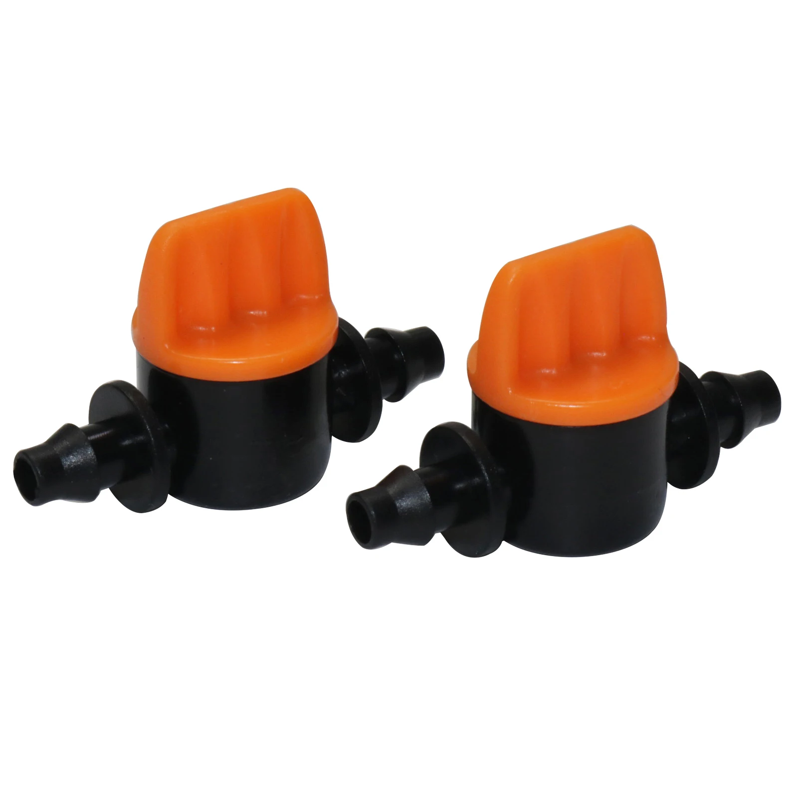 100 Pcs Pipe Through Valve Irrigation Double Barb Valve Drip Irrigation Capillary Mini Switch Valve Connect 4/7 capillary tubes