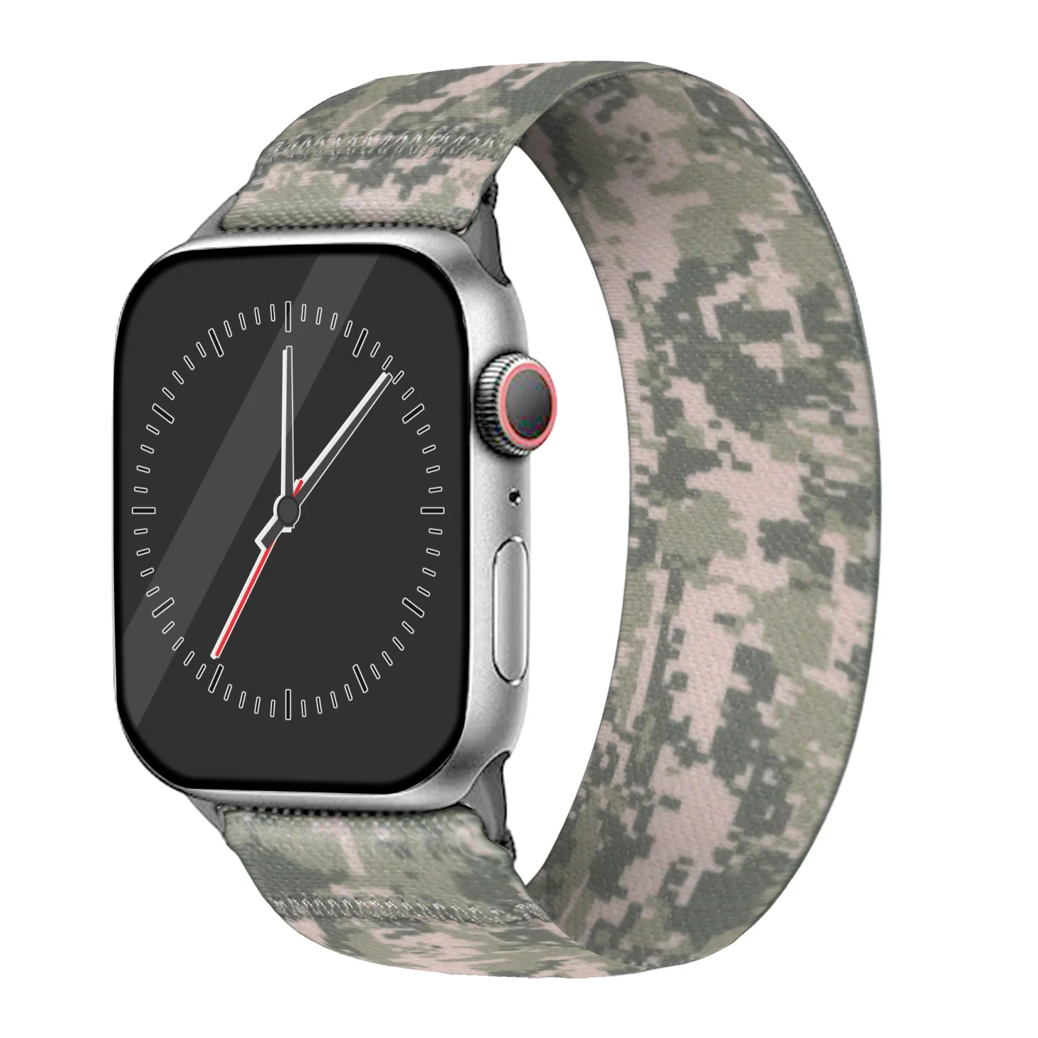 Correia de relógio de nylon solo de impressão, Apple Watch Series, 44mm, 45mm, 42mm, 40mm, 38mm, 41mm, Ultra 49mm, pulseira para iWatch