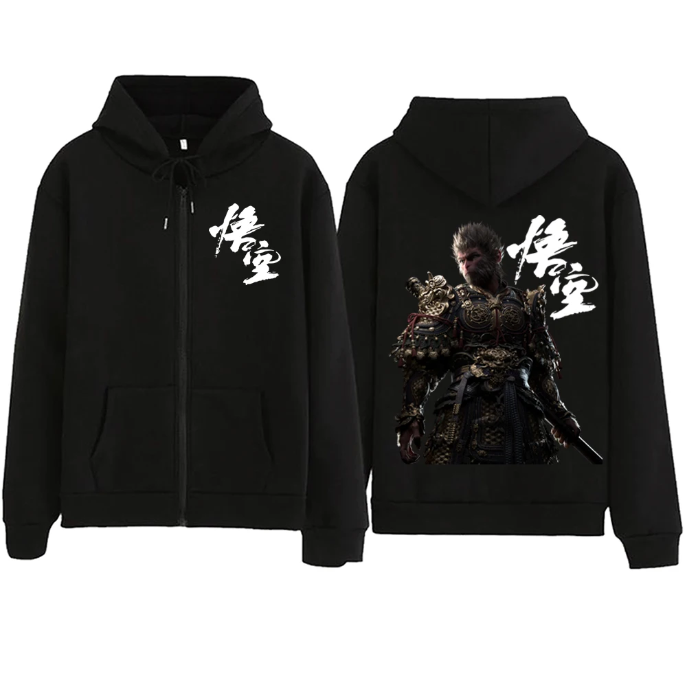 Black Myth: Wukong Zipper Hoodie  Harajuku Pullover Tops Man Woman Sweatshirt Streetwear