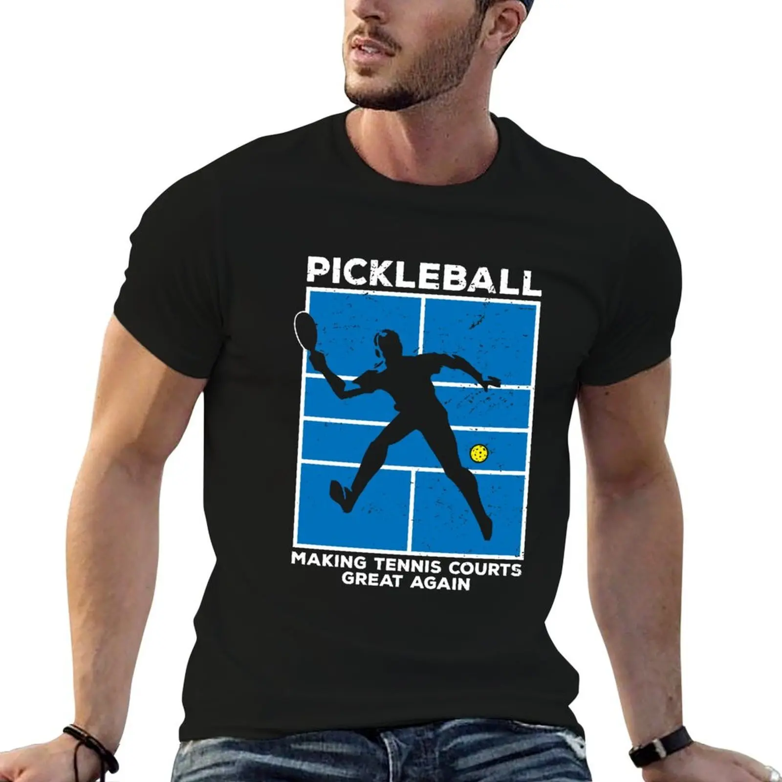 

Pickleball Making Tennis Courts Great Again Funny T-Shirt graphic t shirts for man man t shirts for men T-Shirt