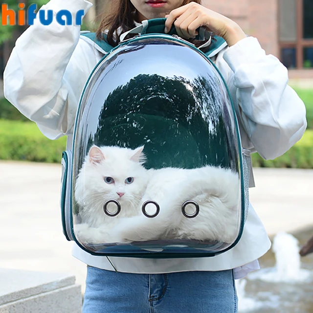 Mochila para transportar gatos e animais de estimacao bolsa para carregar animais portatil respiravel com gaiola transparente AliExpress