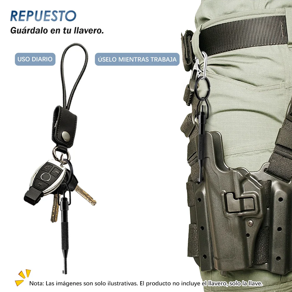 【AOKYE】Universal handcuff key (black), non-slip handle, key ring, thimble with unlocking safety, not suitable for heavy handcuff