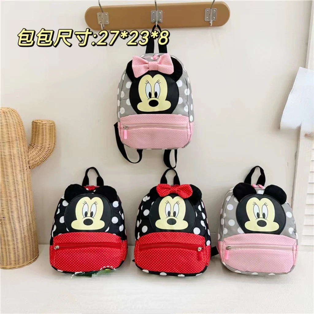 

New Disney cartoon Kids Minnie Mickey Mouse Backpack Schoolbag Girls and Boys Cute Bag