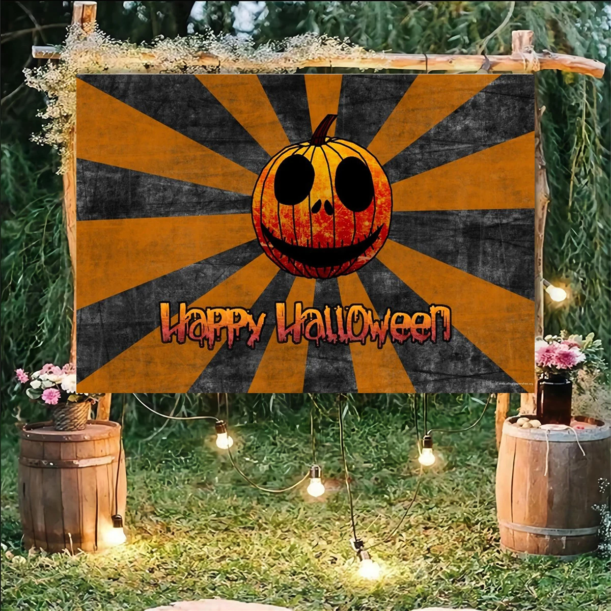 Happy Halloween Background Haunted House Backdrop Scared Pumpkin Photography Family Dressed Up Party Banner Festival Decoration