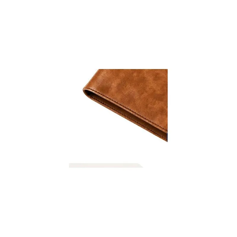 Portable Pocket Journal Loose Leaf Brown PU Leather Elastic Closure Lined Blank Inserts 145x95mm