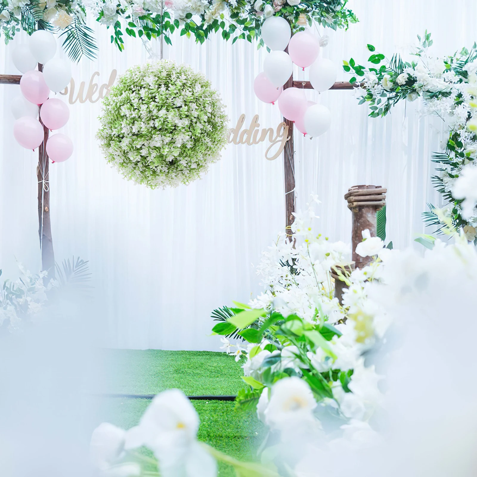 

Artificial Grass Ball Decorative Balls Plants Outdoor for Bowls Plastic Ceiling Decors