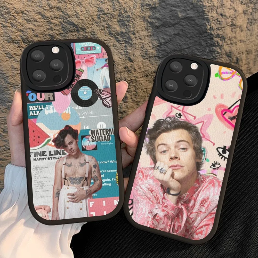 singer H-HaRRy Fashion S-styles Phone Case Hard Leather For iPhone 14 13 12 Mini 11 14 Pro Max Xs X Xr 7 8 Plus Fundas