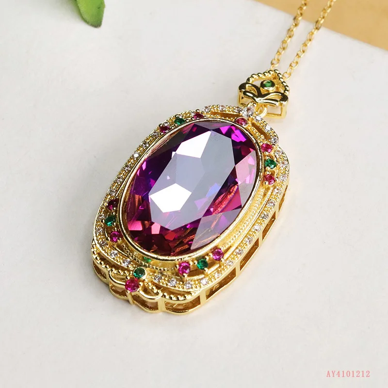 

Flash Purple Glazed Pendant Necklace Fashion Jewelry Jewelry Women