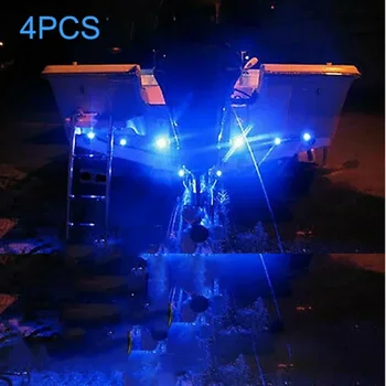 4x LED BOAT PLUG LIGHT GARBOARD BRASS DRAIN 3/4