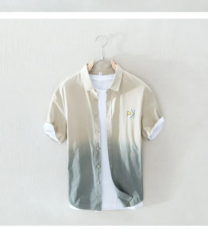 Japanese Casual Short-sleeved Shirt for Men in Summer New Simple Trendy and Fashionable Versatile Loose Thin Cardigan