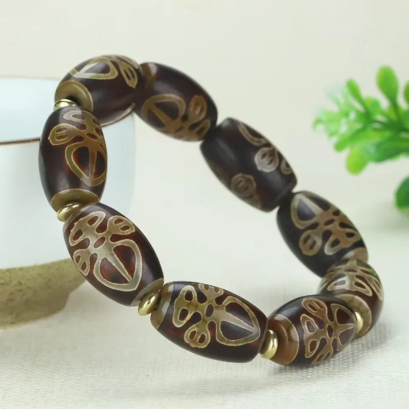 

Retro Ethnic Style Agate Bead Bracelet, Unisex Design, Suitable for Casual Clothing