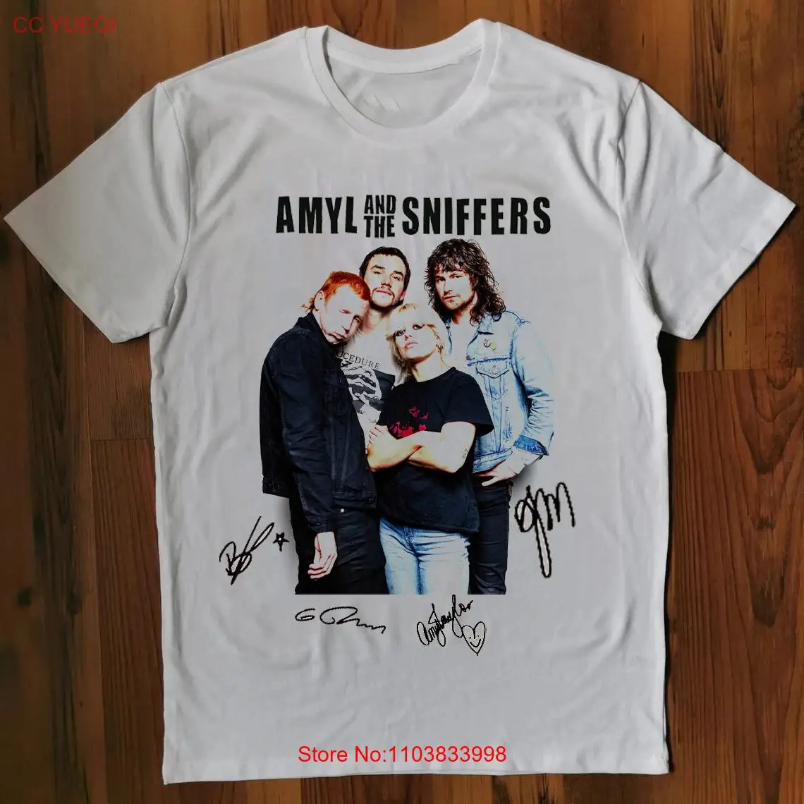 Rare Amyl and the Sniffers - Signed Member White All Size Shirt