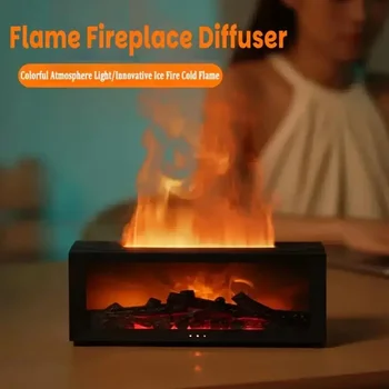 Fireplace Diffuser Color LED Flame Effect, 300ml Large Capacity,Remote Timer for Relaxing Aromatherapy in Home, Bedroom,orOffice 4