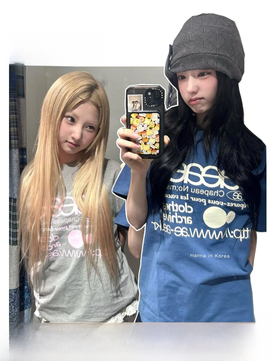 

Hanna Casual Loose Women's T-shirt Short Sleeve Letter Print Summer Top Design Sensation Popular Cotton round Neck Sweatshirt