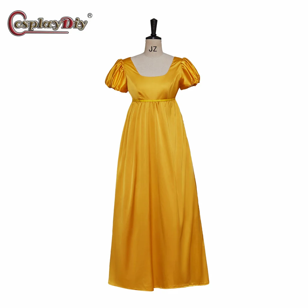 Regency Dress Tea Party High Waistline Dress Penelope Featherington Yellow Dress Cosplay outfits Jane Austen Dress