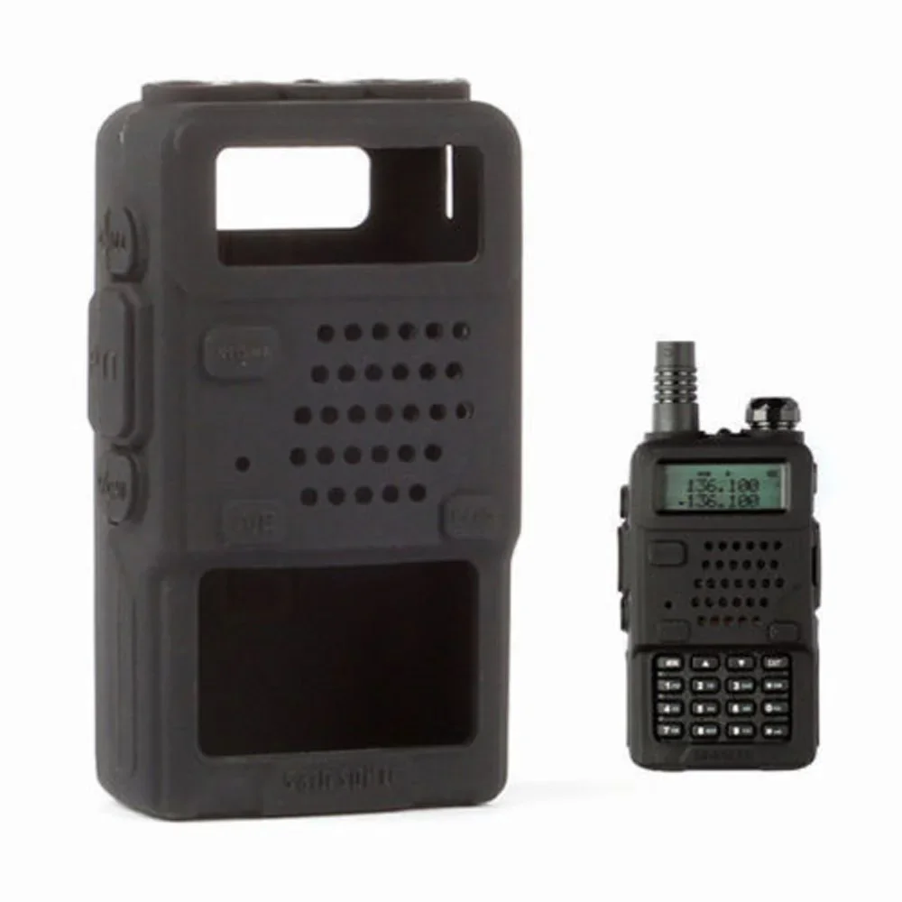 Radio bidirectionnelle Juste de protection souple pour Baofeng UV-5R Juste en silicone Anti-poussière Degré d\'usure Noir Radio Case Accessoires