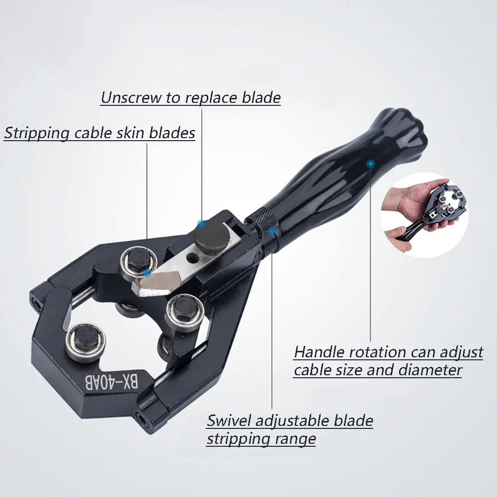 BX-40 متجرد الأسلاك الكهربائية ذو طيات 20-40 مللي متر كابل الجهد العالي نهاية أشباه الموصلات والعزل تجريد كماشة