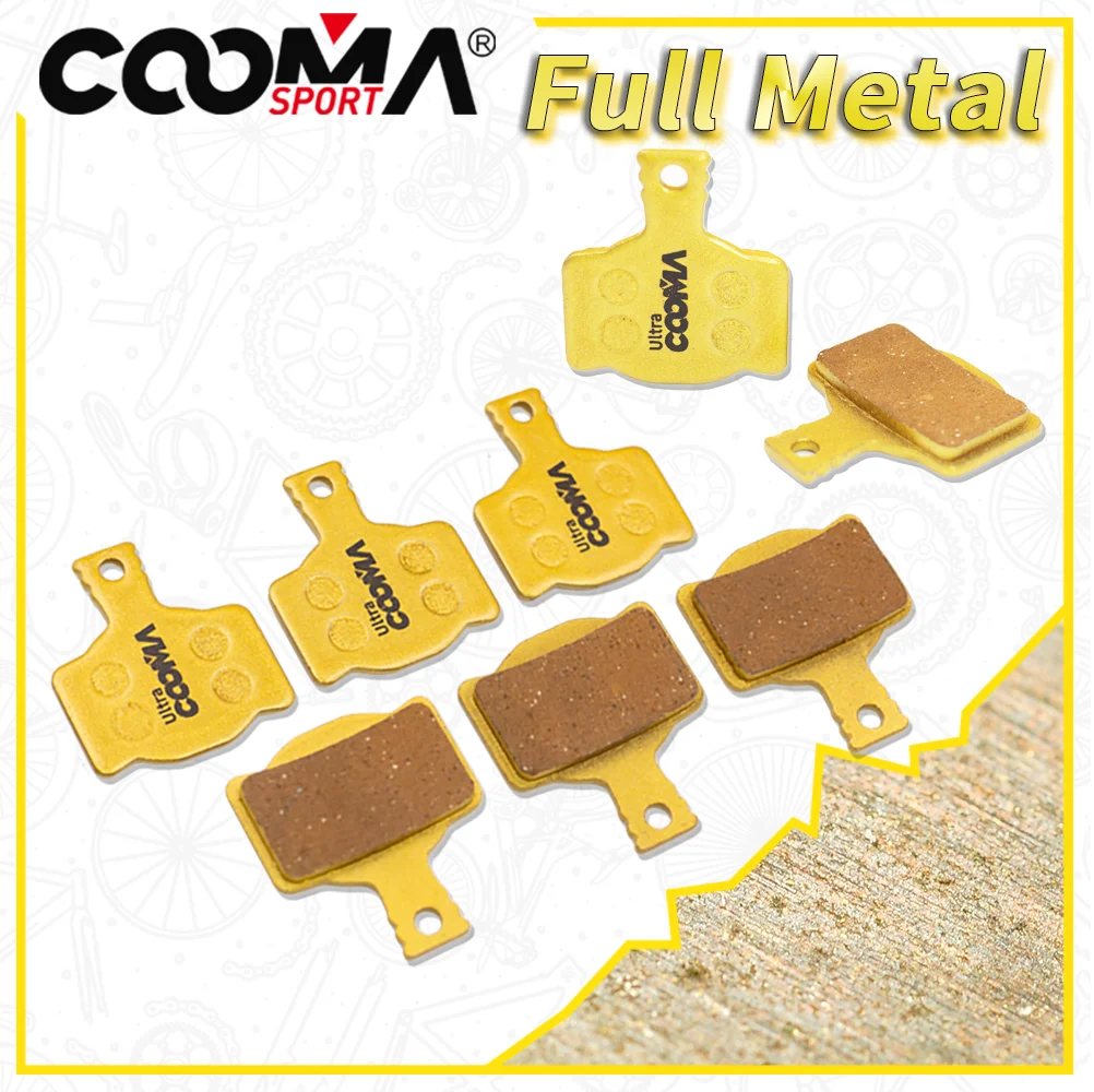 4 Pairs, Bicycle Disc Brake Pads For Magura  MT1893 MT2 MT4 MT6 MT8 MTS Caliper, Gold Full Metal