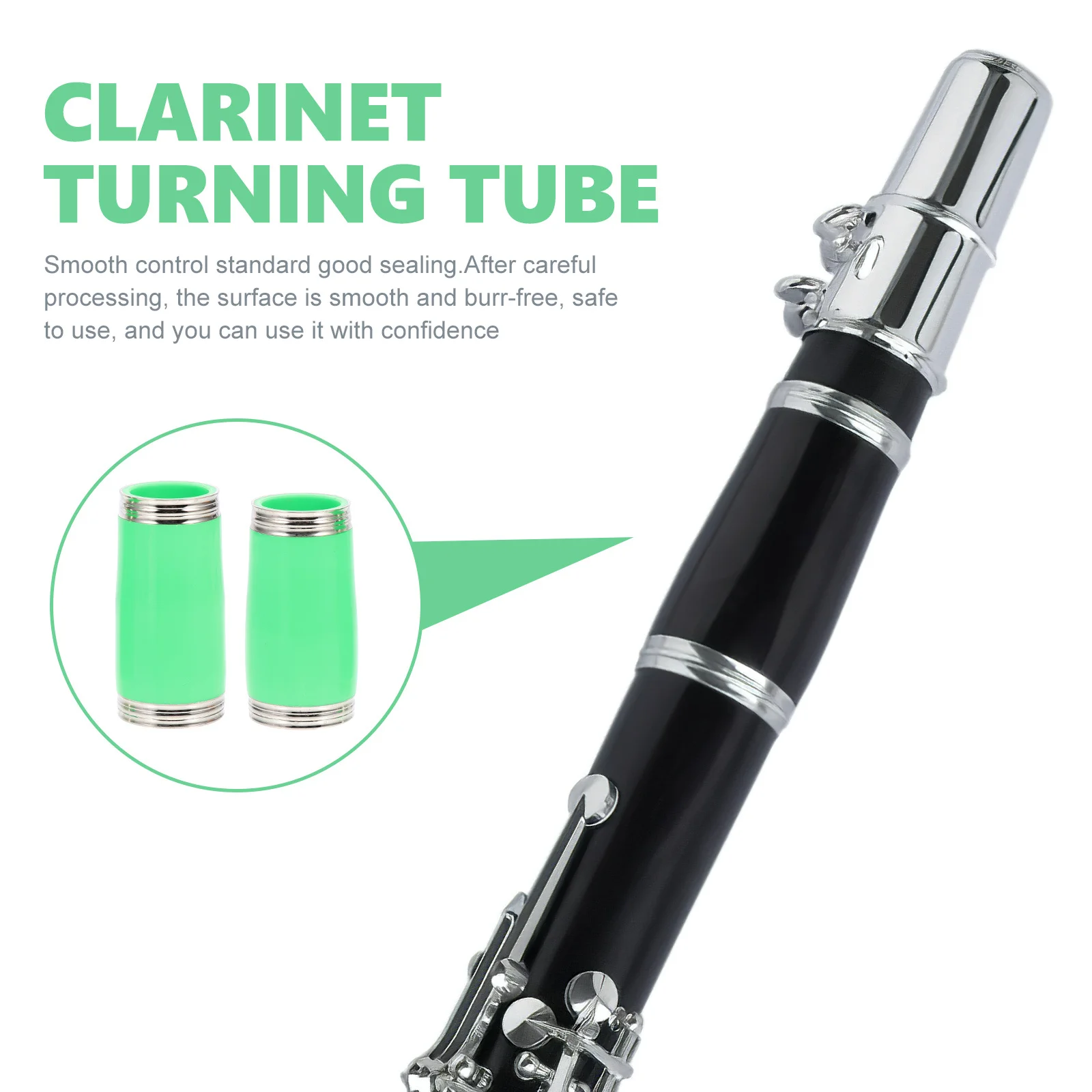 

1Pair Compact Pitch Clarinet Turning Tube Delicate Long Lasting Luster Safe Use Musical Instrument Accessories
