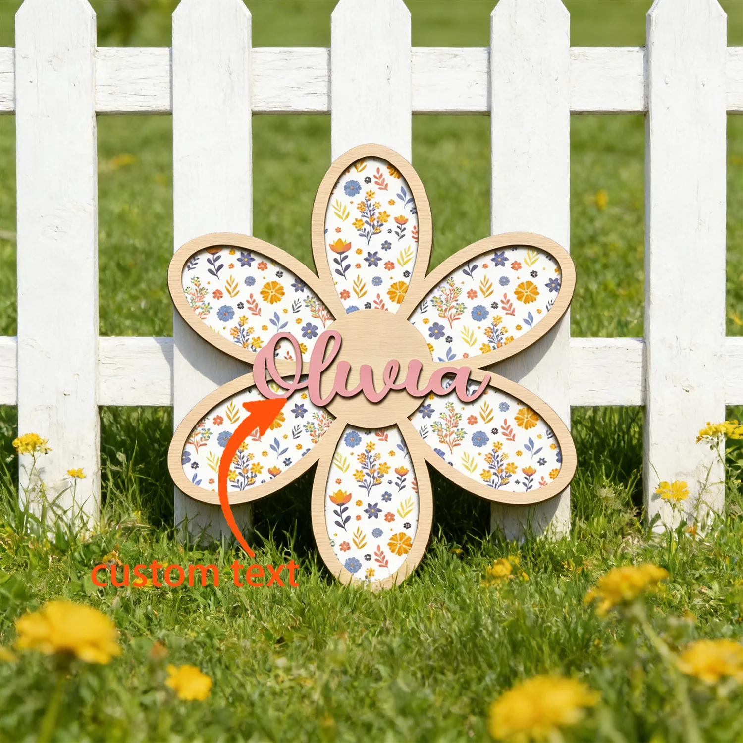 1pc Double-layer Wooden Nameplate, Custom Double-layer Name Tag, Personalized Decorative Gift, Home Wall Decoration