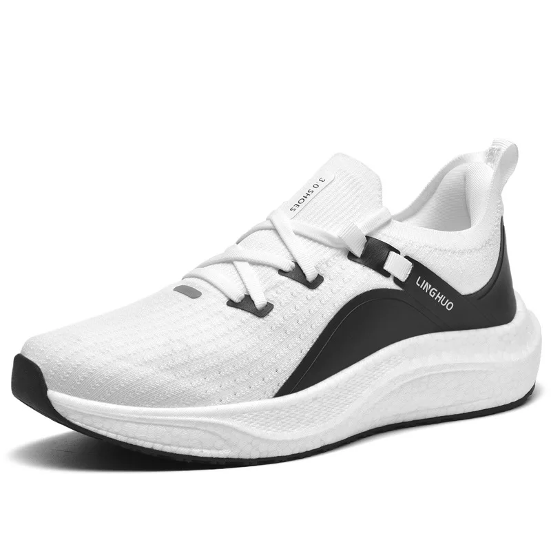 Soft-Soled Popcorn-Style Walking Shoes, Athletic Running Shoes, Breathable Mesh Upper, Men's Low-Top Shoes