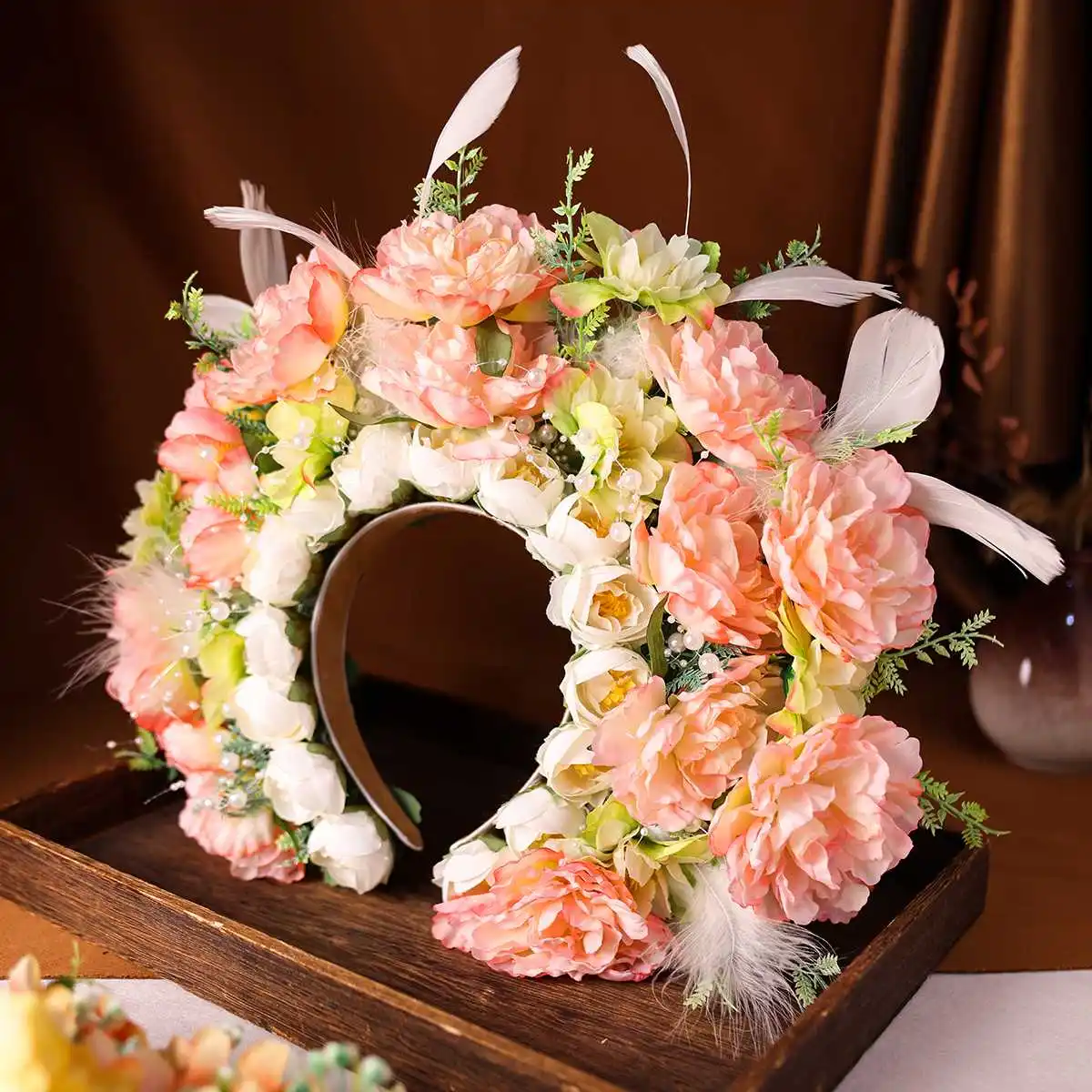 Handmade Colorful 3D Simulation Flower Princess Head Hoop Headband Headpiece For Women Bride Wedding Hair Accessories Hairbands image 2