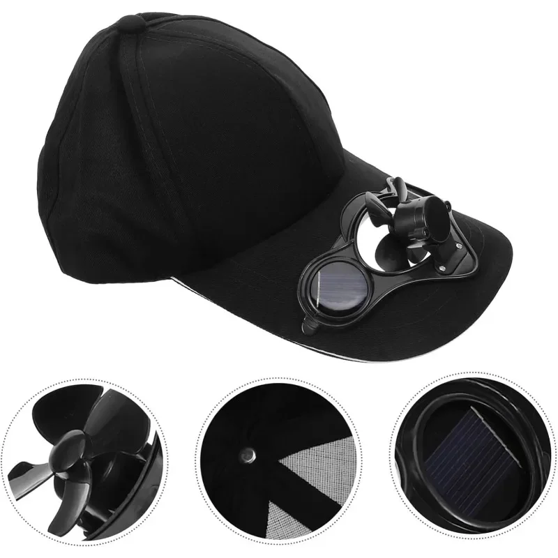 قبعة مروحة تعمل بالطاقة الشمسية للحماية من الأشعة فوق البنفسجية، قبعة بيسبول شبكية خفيفة الوزن مع مروحة تبريد لصيد الأسماك والجولف والسفر والرياضة والصيف