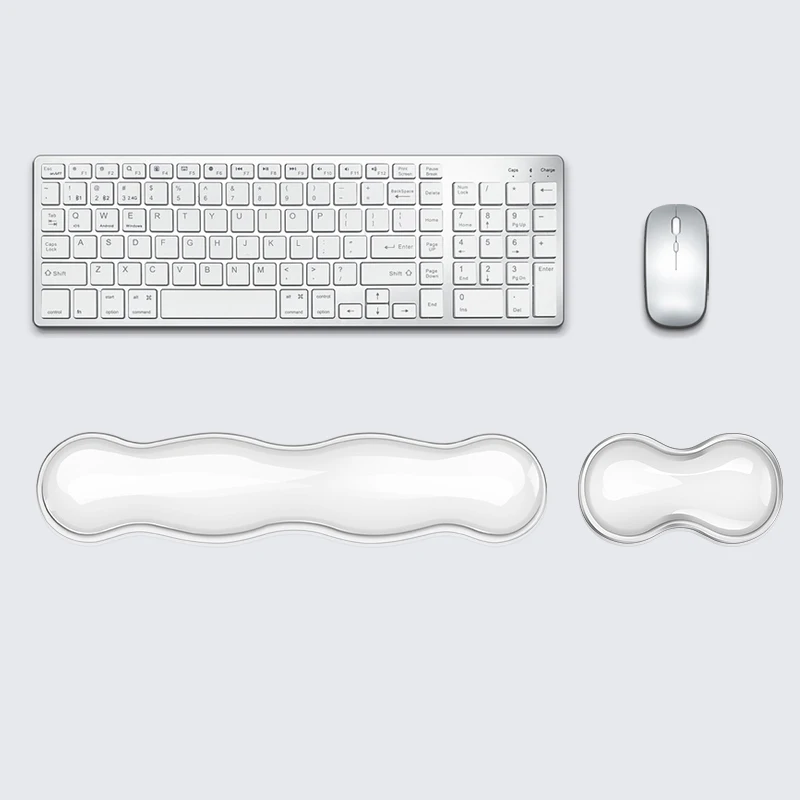 แผ่นรองเมาส์ ซิลิโคนกันลื่น สายรัดข้อมือโปร่งใส รองรับแผ่นรองเมมโมรี่ แผ่นรองข้อมือ คอมพิวเตอร์ แล็ปท็อป คีย์บอร์ด