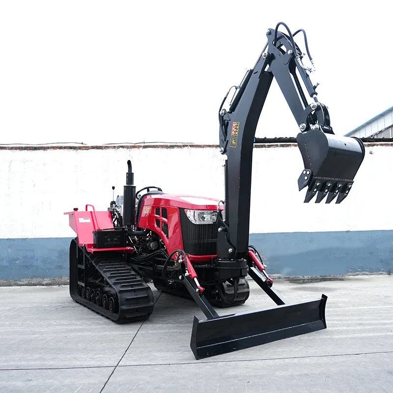 Agricultural Equipment Mini Cultivator Rubber Track Multipurpose High Power Mini Farm Machine Crawler Tractor