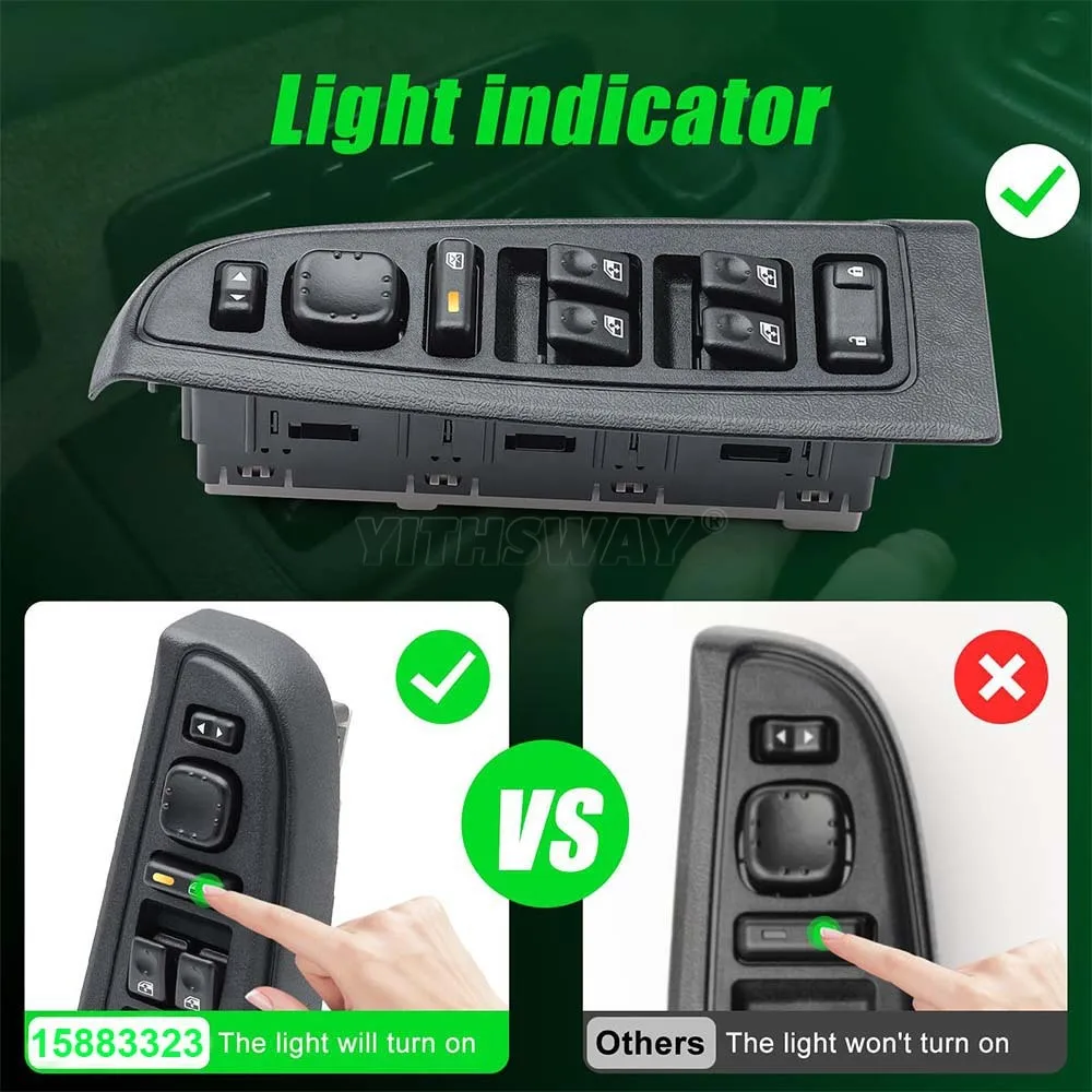 15883323 Master Power Window Switch widow Control Button for Cheverlot Silverado Suburban Tahoe GMC Yukon Sierra Cadillac 2005