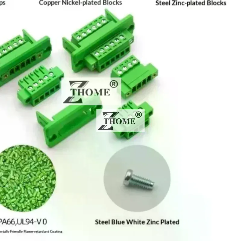 3.81mm Pitch Pluggable Terminal Wall Through Panel Mount Connector 2P-24P Male Female Socket For DIY Electronic Projects
