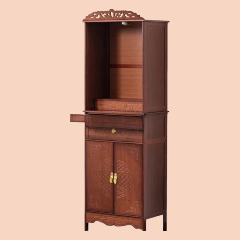 HJ البوذية المشهد عرض الجدول المنزلية بوذا خزانة الدائمة خزانة إله الثروة تمثال خزانة ضريح #1