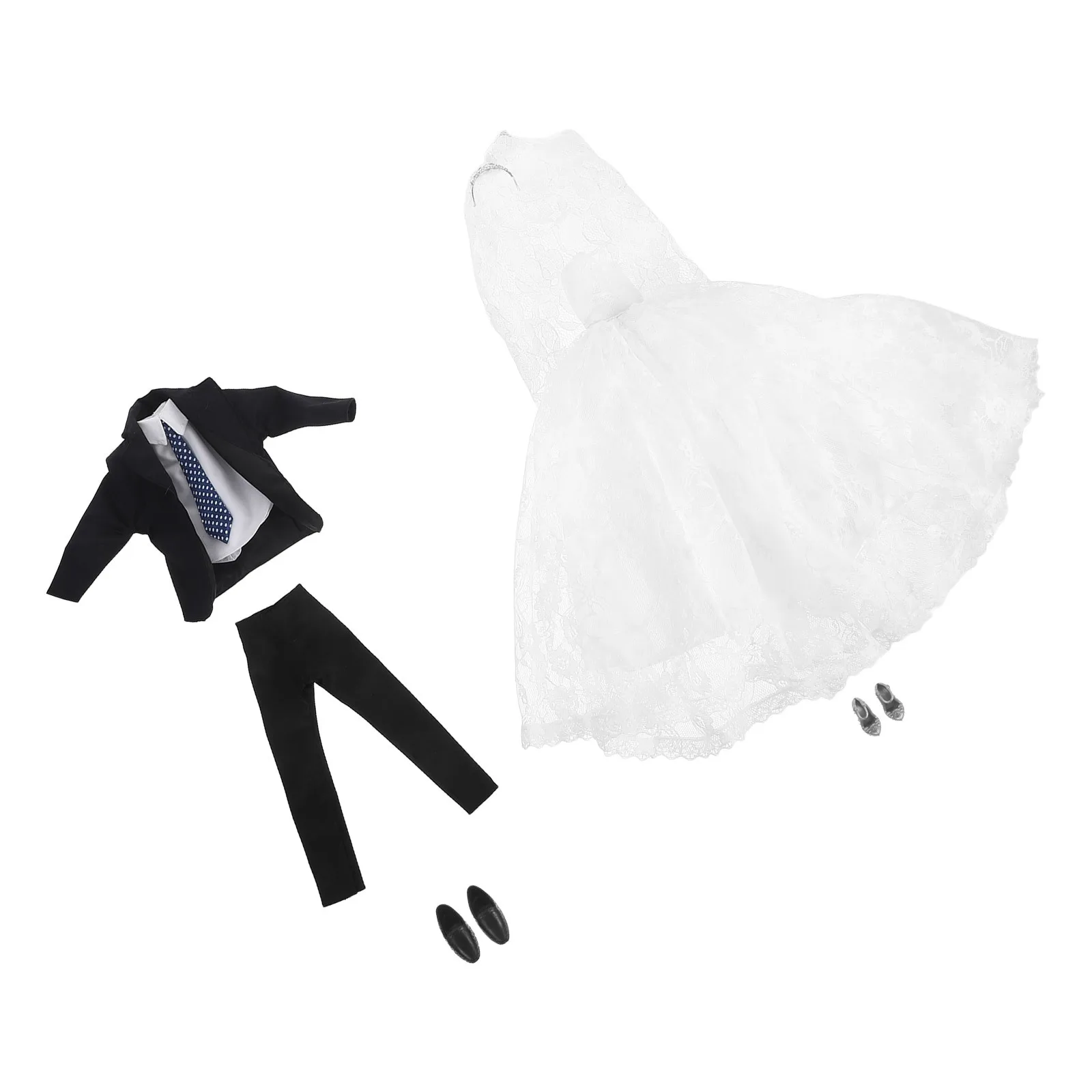 طقم ملابس زفاف للعريس بدلة رسمية فستان للعروس أحذية هدايا لحفلات أعياد الميلاد والعطلات ملابس وأحذية للحفلات