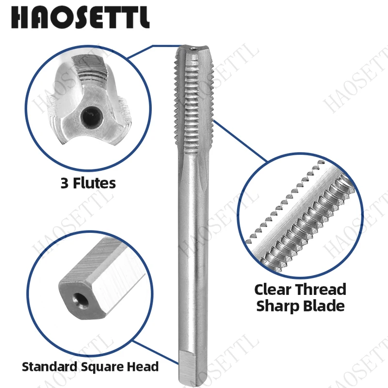 HAOSETTL M10X0.5, M10X0.75, M10X1, M10X1.25, M10X1.5 Tap and Die Set Right Hand,HSS Machine Thread Tap & Round Die