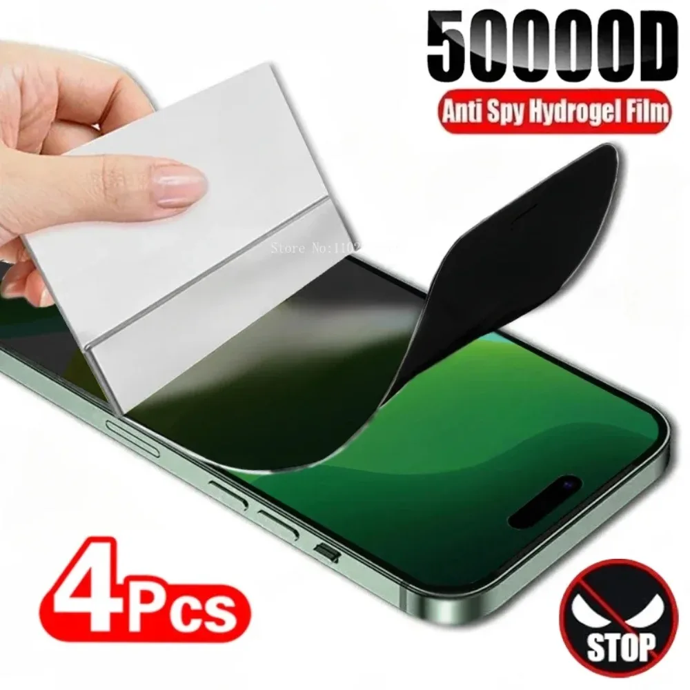 

4Pcs Anti-Spy Hydrogel Soft Film For iPhone 17 16 15 14 Pro Max Screen Protector For iPhone 12 13 11 Pro 14 15 Plus XR XS Max