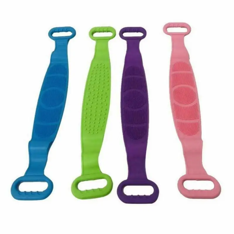 Épurateur de dos pour la douche, brosse pour le corps de bain Inmorven, brosse pour le dos en silicone, épurateur extra long avec poignée, hommes et femmes