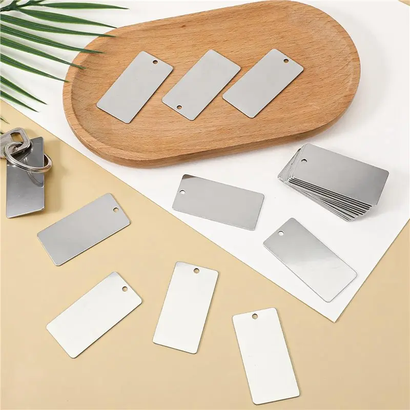 2026 New 60 Pcs 304 Stainless Steel Metal Engraving Blanks For DIY Gifts, Dog Tags, And More