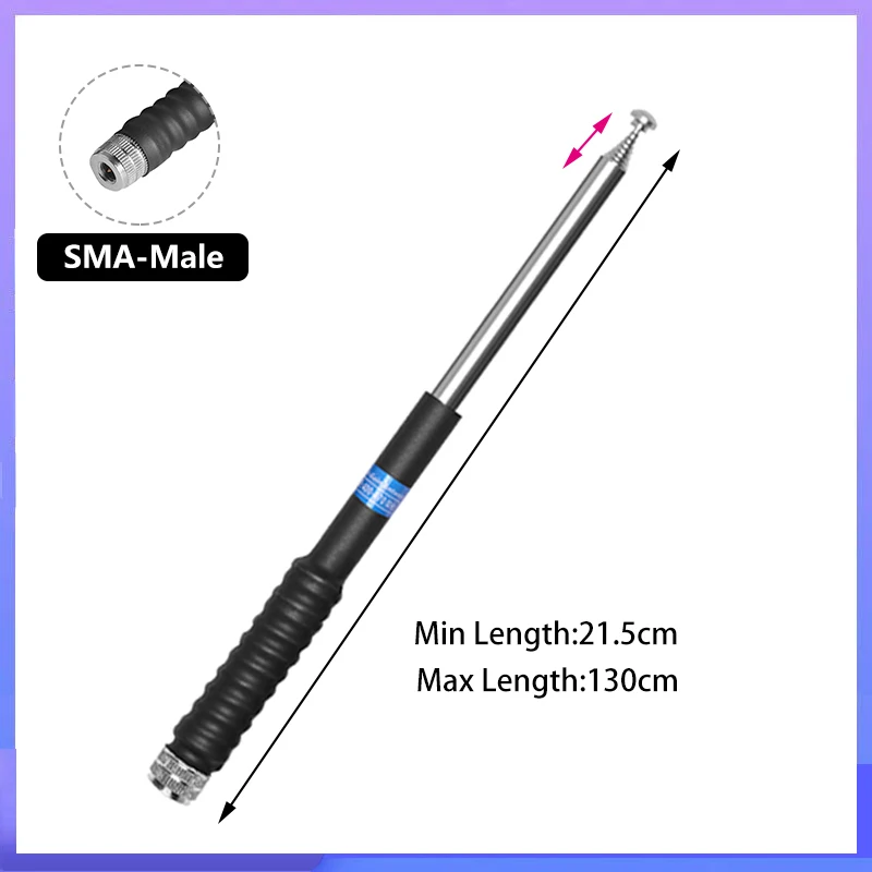 Telescopic Extendable Antenna 130cm High Gain VHF SMA-Female/Male Aerial For Baofeng UV-5RH DM-1701 Quansheng UVK5 Walkie Talkie