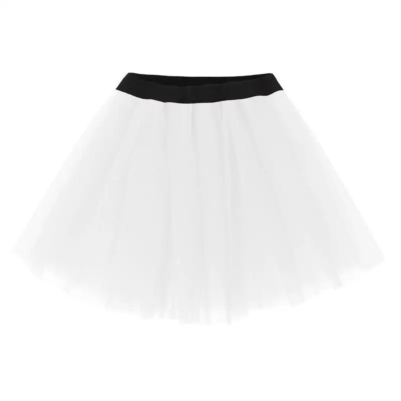 652F Women 3 Layer Tulle Skirt Pleated Ruffle Vintage 80s Dance Short Tutu Skirts