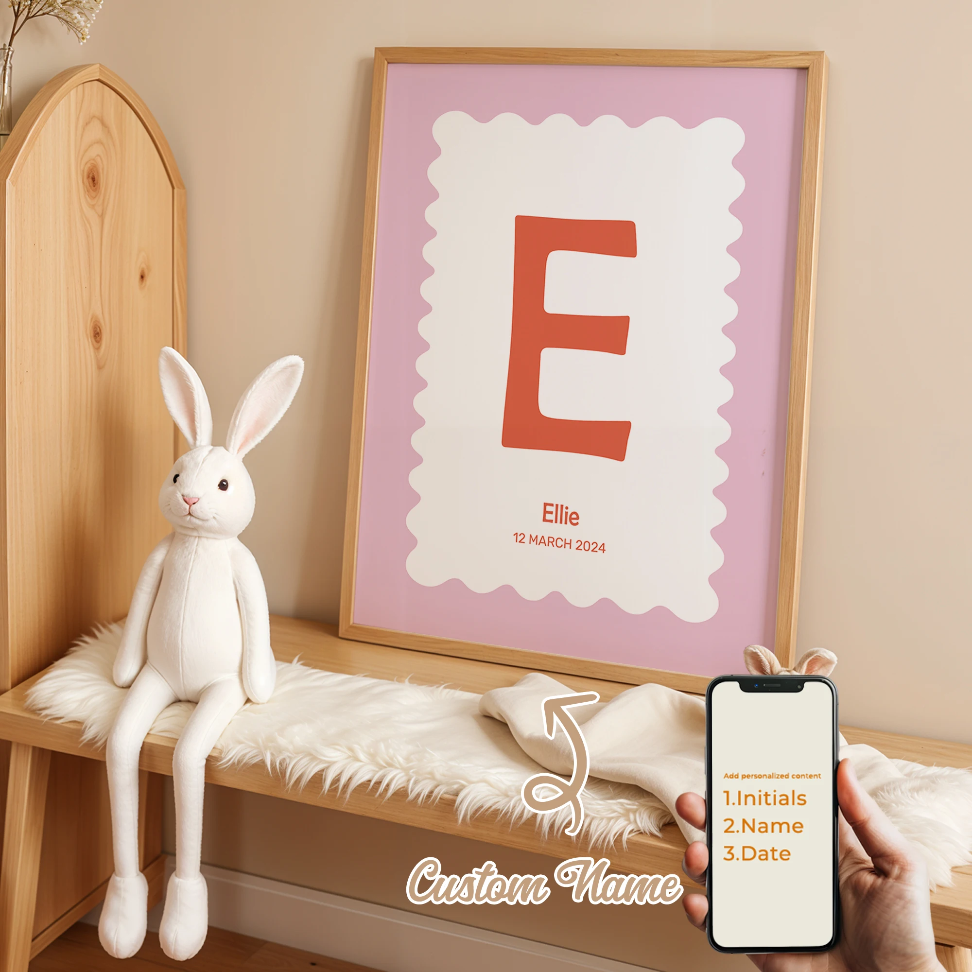 

Personalized Custom Name Cartoon Ripple Wall Art Print Picture Canvas Poster Painting For Living Room Kids Room Home Decor