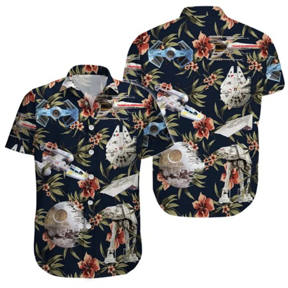 Camicia abbottonata con risvolto a maniche corte stampata in 3D da uomo della nuova estate Hawaii Casual Iop Cversized Camicia a maniche corte allentata da spiaggia