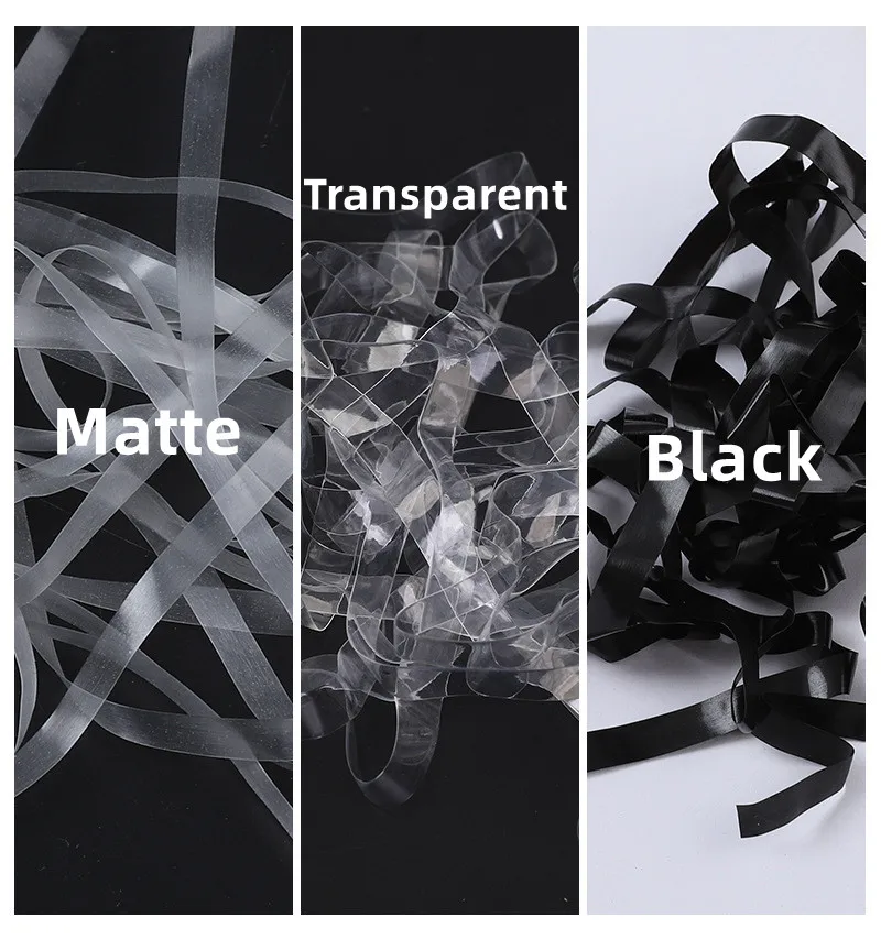 Transparent Black Matte Bra Shoulder Strap Elastic Band 3/4/5/6mm TPU High Elastic Rubber Band Frosted DIY Sportswear Accessory