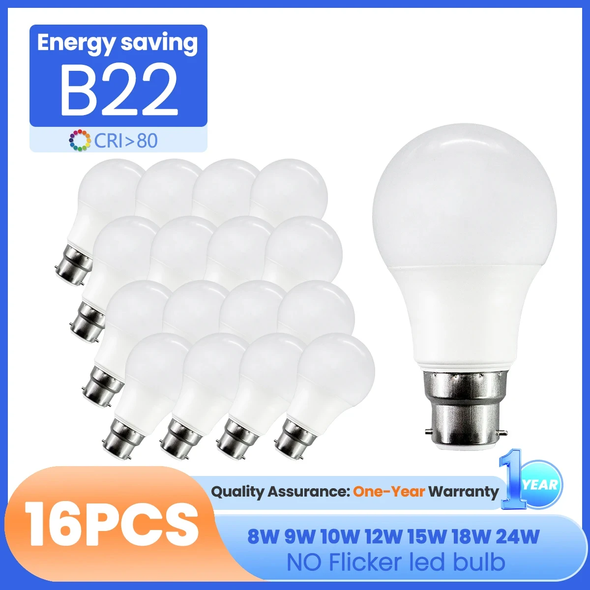 16Pcs 8W 10W 18W 24…