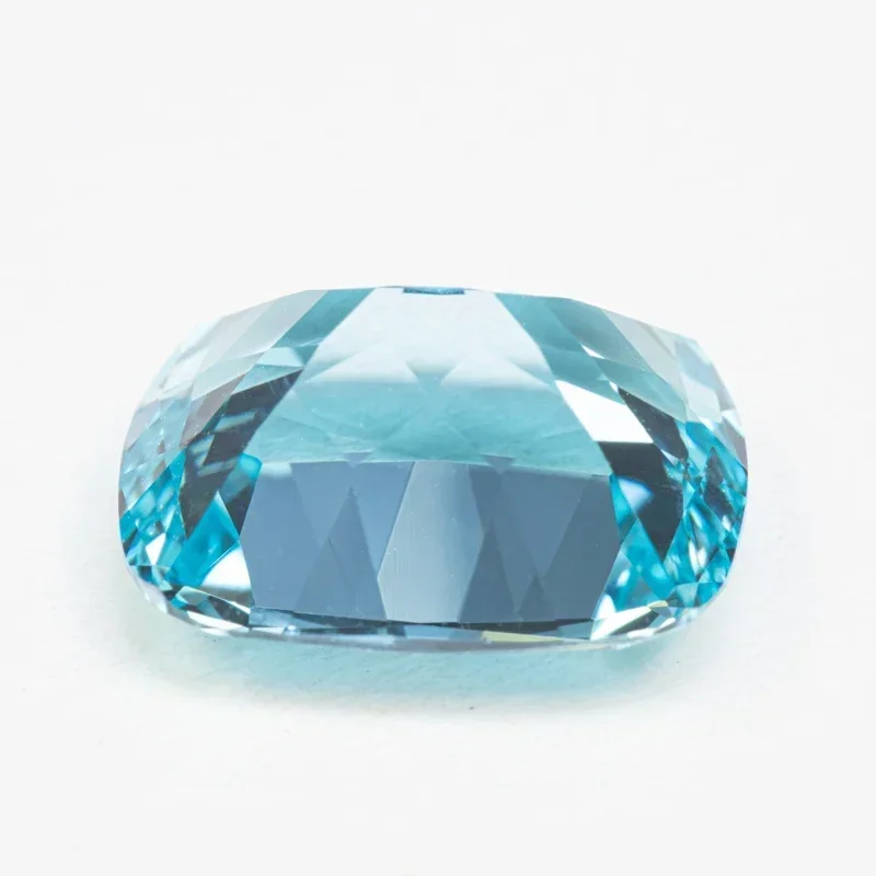 Lab Grown Sapphire Rectangular Cushion Shape Aquamarine Color VVS1 Charms DIY Jewel Making Material Selectable AGL Certificate