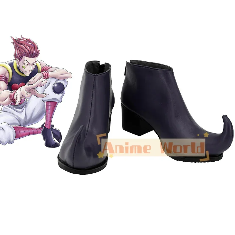Hisoka Morow Cosplay Shoes Halloween Carnival Boots Cosplay Prop Anime PU Leather Shoes Custom Made